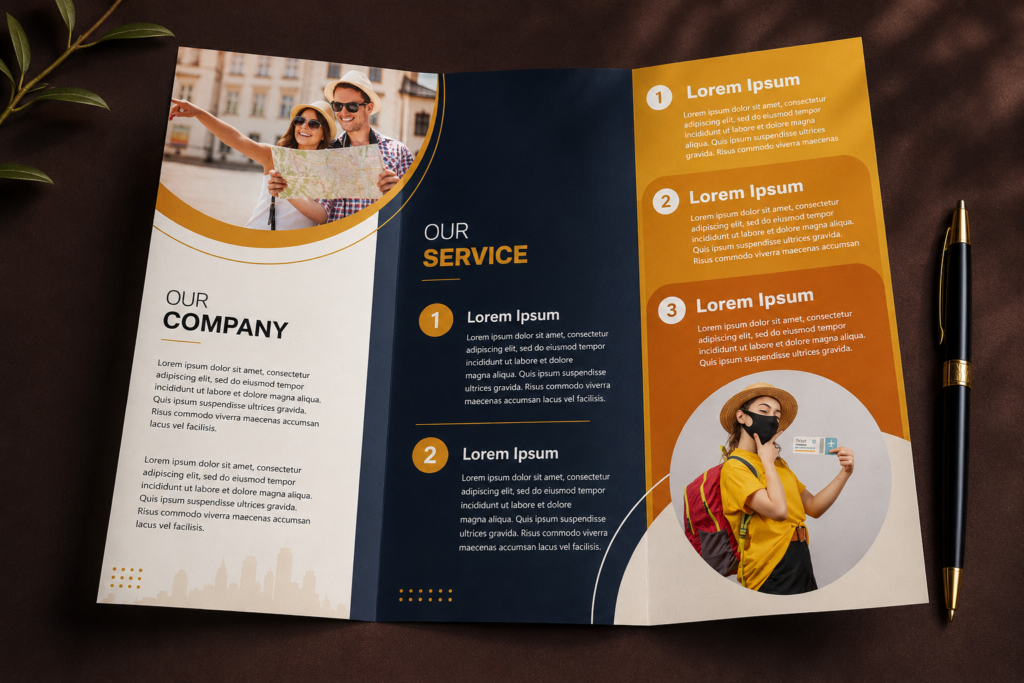 Professional brochure mockup showcasing modern print branding design.