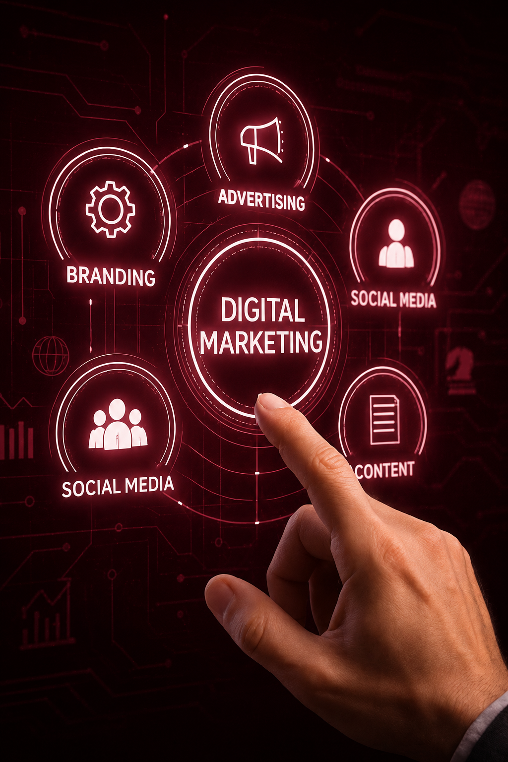 Digital marketing blog banner featuring SEO, web design, branding, and business growth strategies