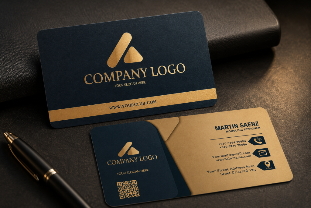 Professional company visiting card mockup with modern business branding