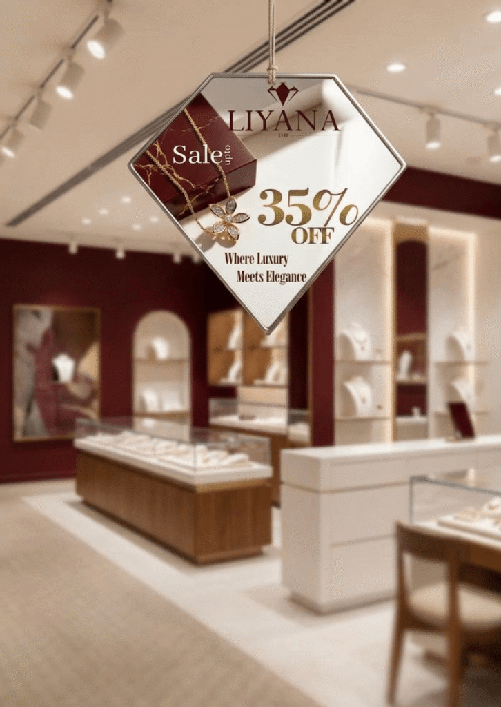 Professional promotional dangler design for business branding and marketing.