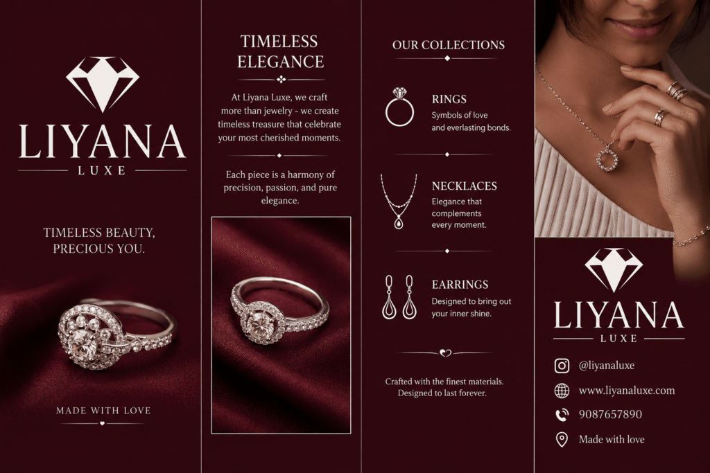 Business brochure layout featuring professional marketing content.