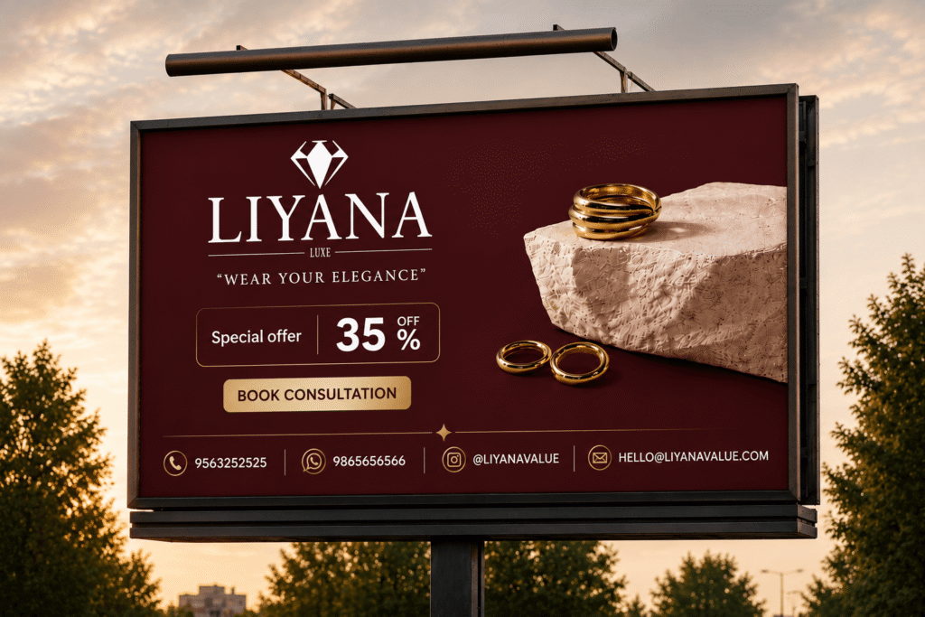 Professional outdoor advertising hoarding design for business branding and marketing.