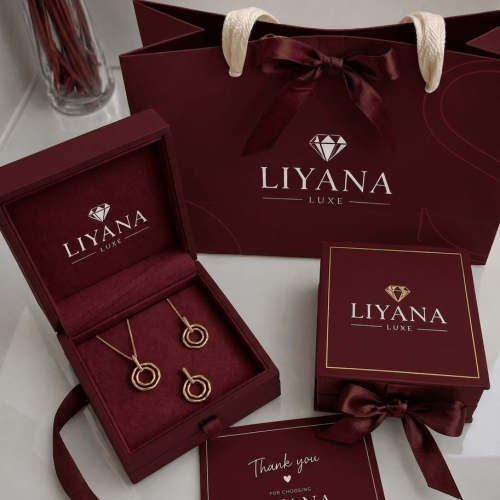 Luxury shopping bag mockup featuring elegant jewellery brand logo.