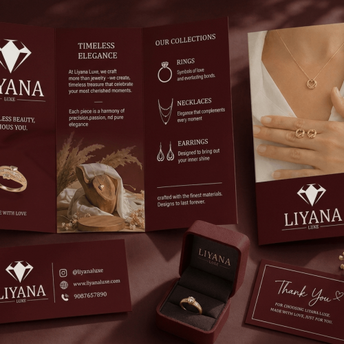 Professional brochure design showcasing modern business branding and marketing services.